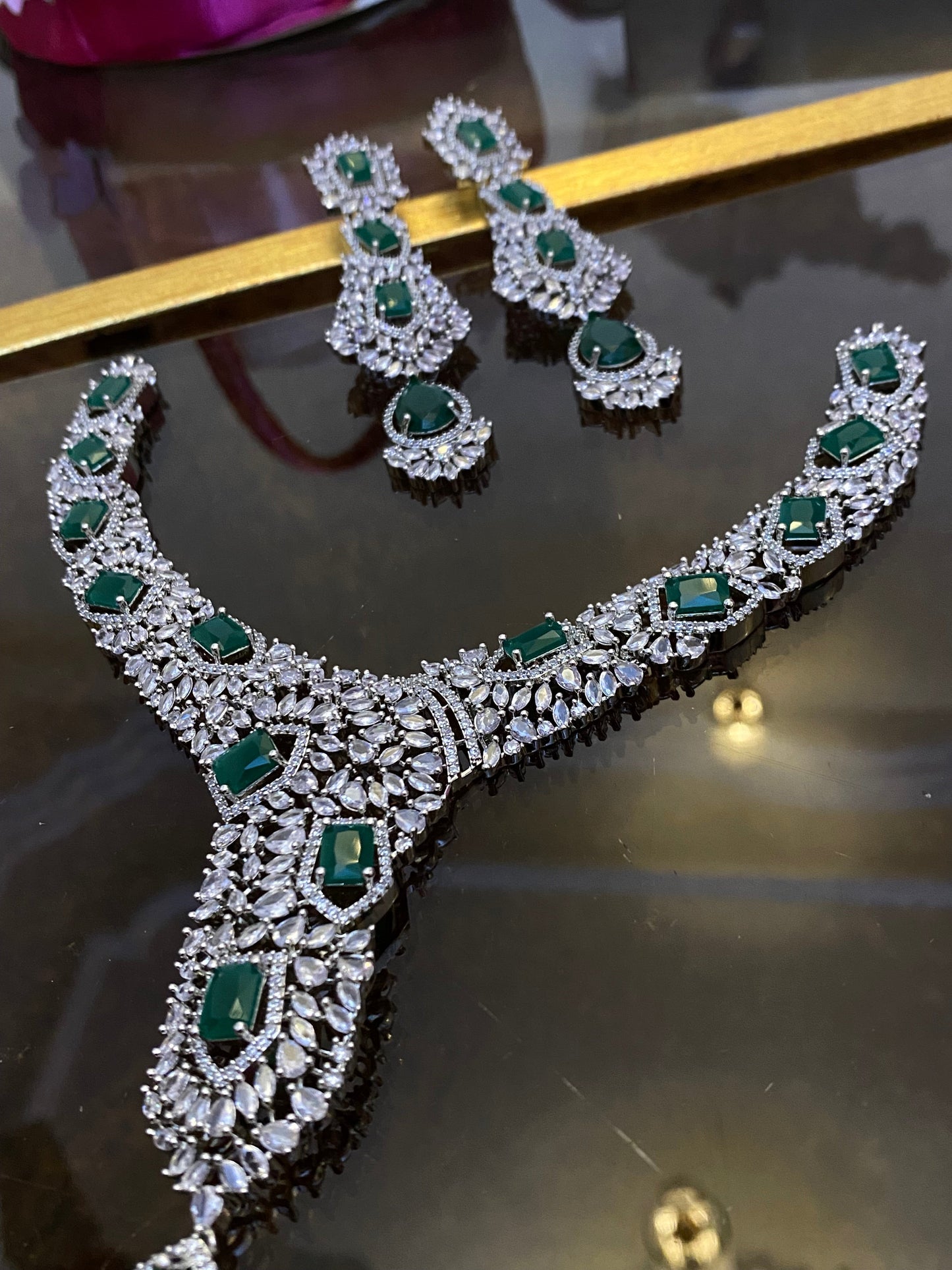 Zircon Ad Necklace Set Big