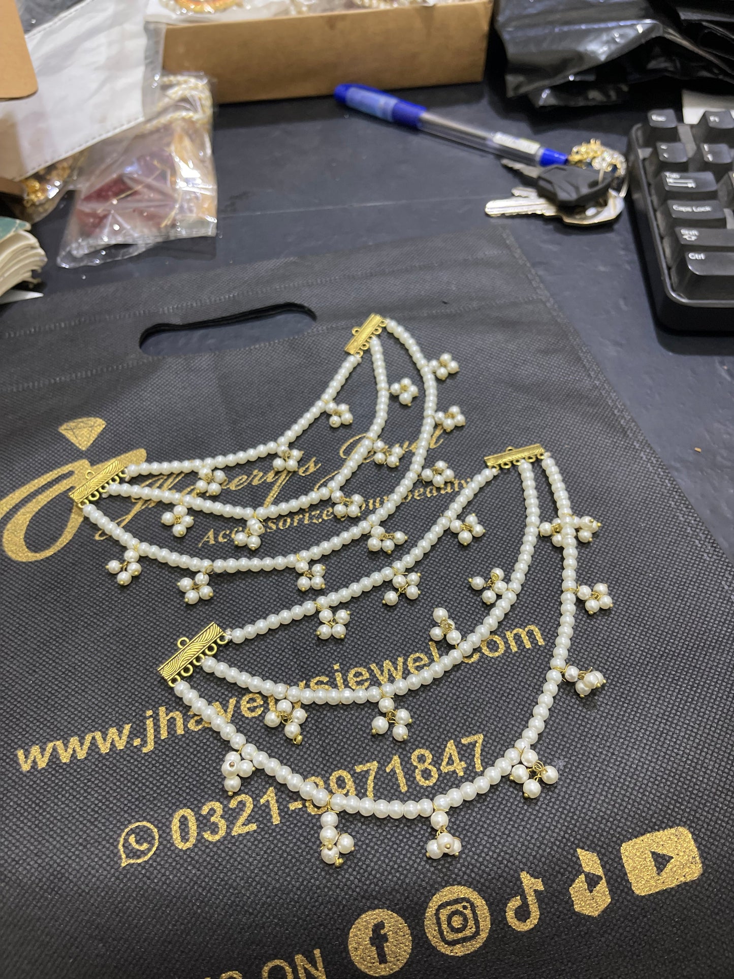 3 layers Stylish Wear Long Pearls Saharas