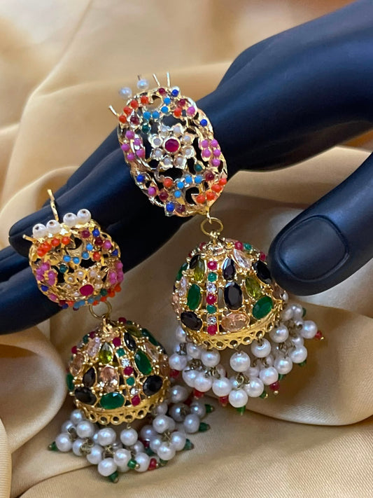 Traditional Multi Color Jhumka Earrings