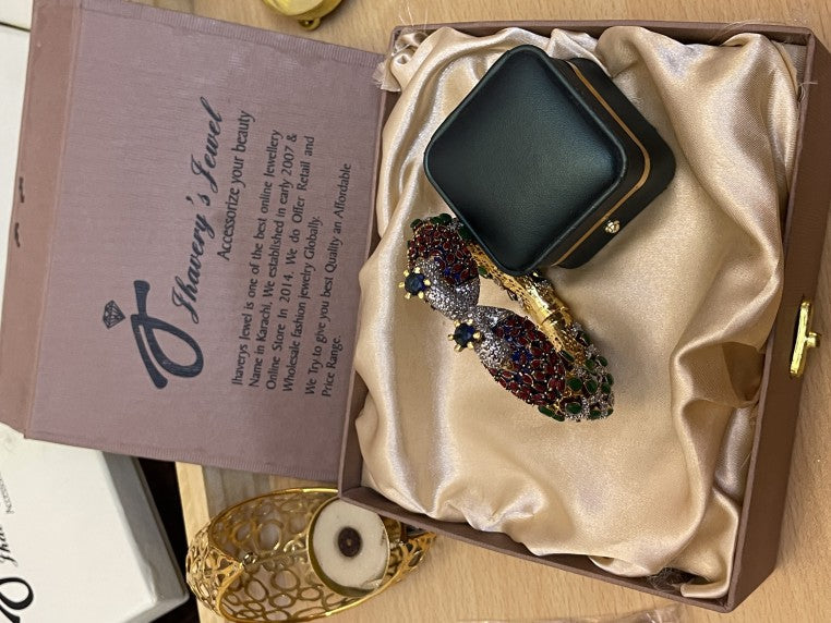 Peacock Stylish Jarao Zircon Openabale Bangles