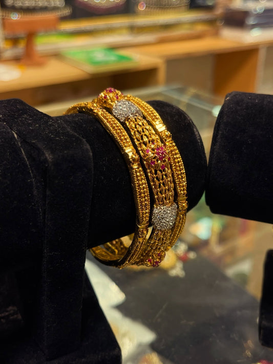 3 Pcs 22 KT Trending Gold Plated Bangles in Pakistan 2026