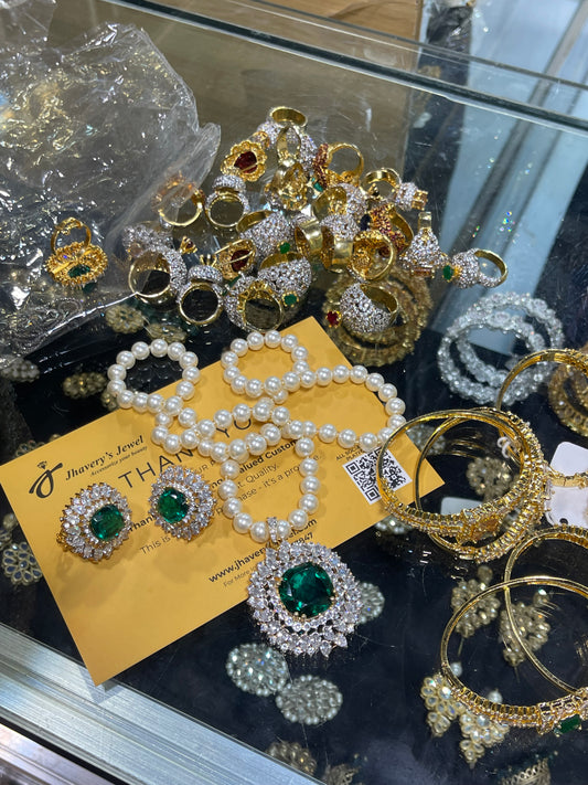 Zircon Jarao Gold Plated,Locket Set