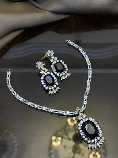 Zircon Stones Studded Necklace Set