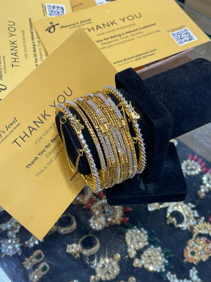24KT Gold Plated,10 Pcs Bangles Set