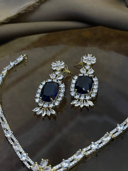 Zircon Stones Studded Necklace Set
