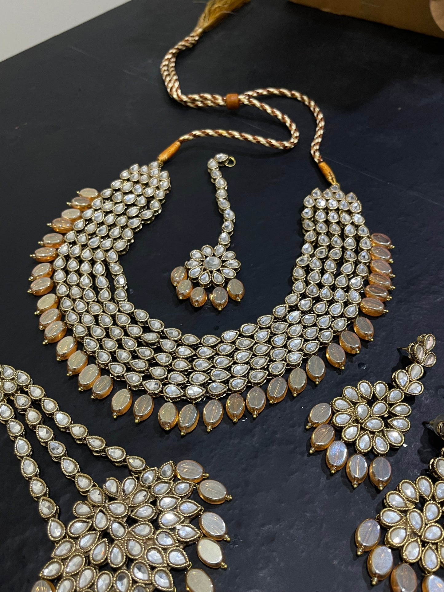 Kundan 5 Layers Designer Bridal Necklace Set