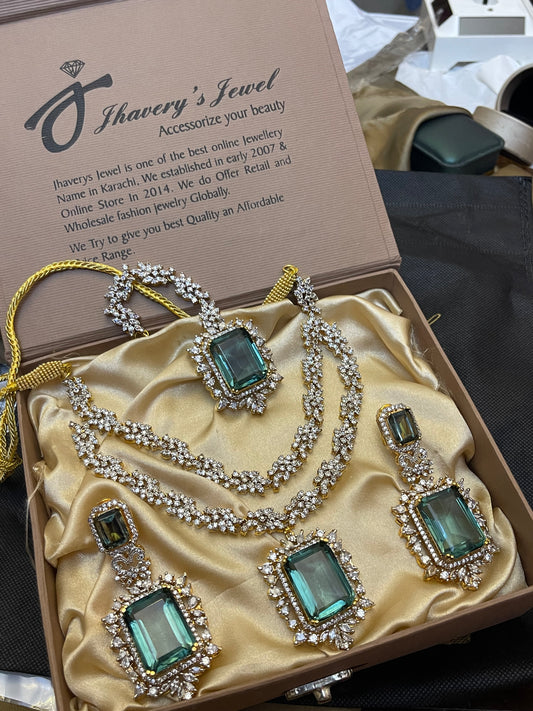 22KT Zircon Bridal Necklace Set