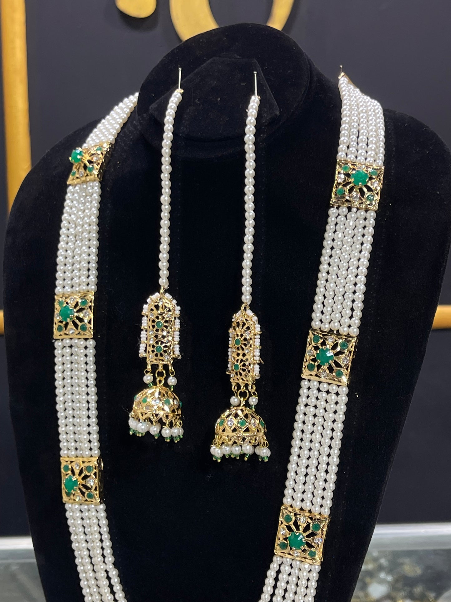 Hyderabadi Stylish Wear Long Mala and Jhumke
