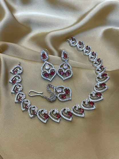 Zircon Ad Necklace Set