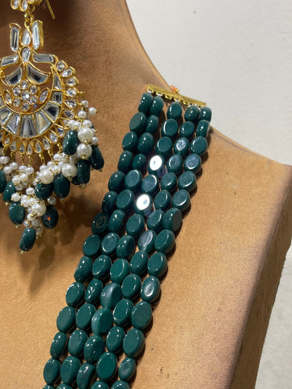 Kundan long mala and Earrings