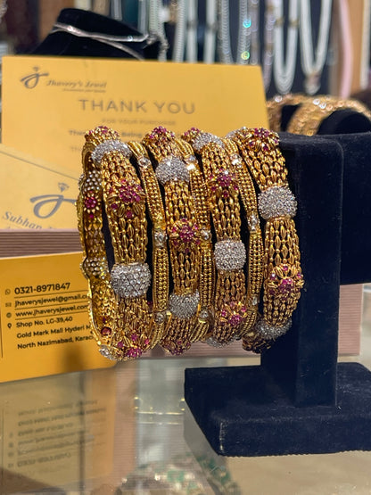 Gold Plated 7 Pieces Bangles Set