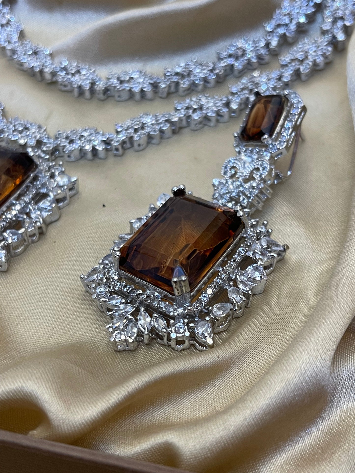 Silver Double Layer Bridal Set