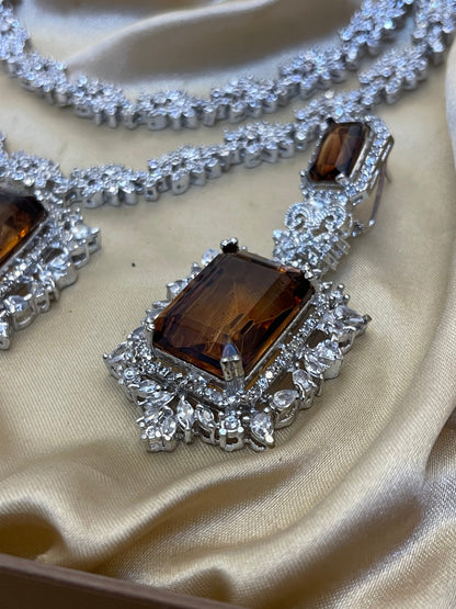 Silver Double Layer Bridal Set