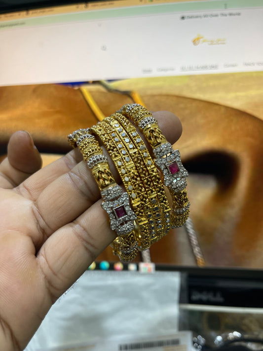6 Pc Gold Plated Bangles Set