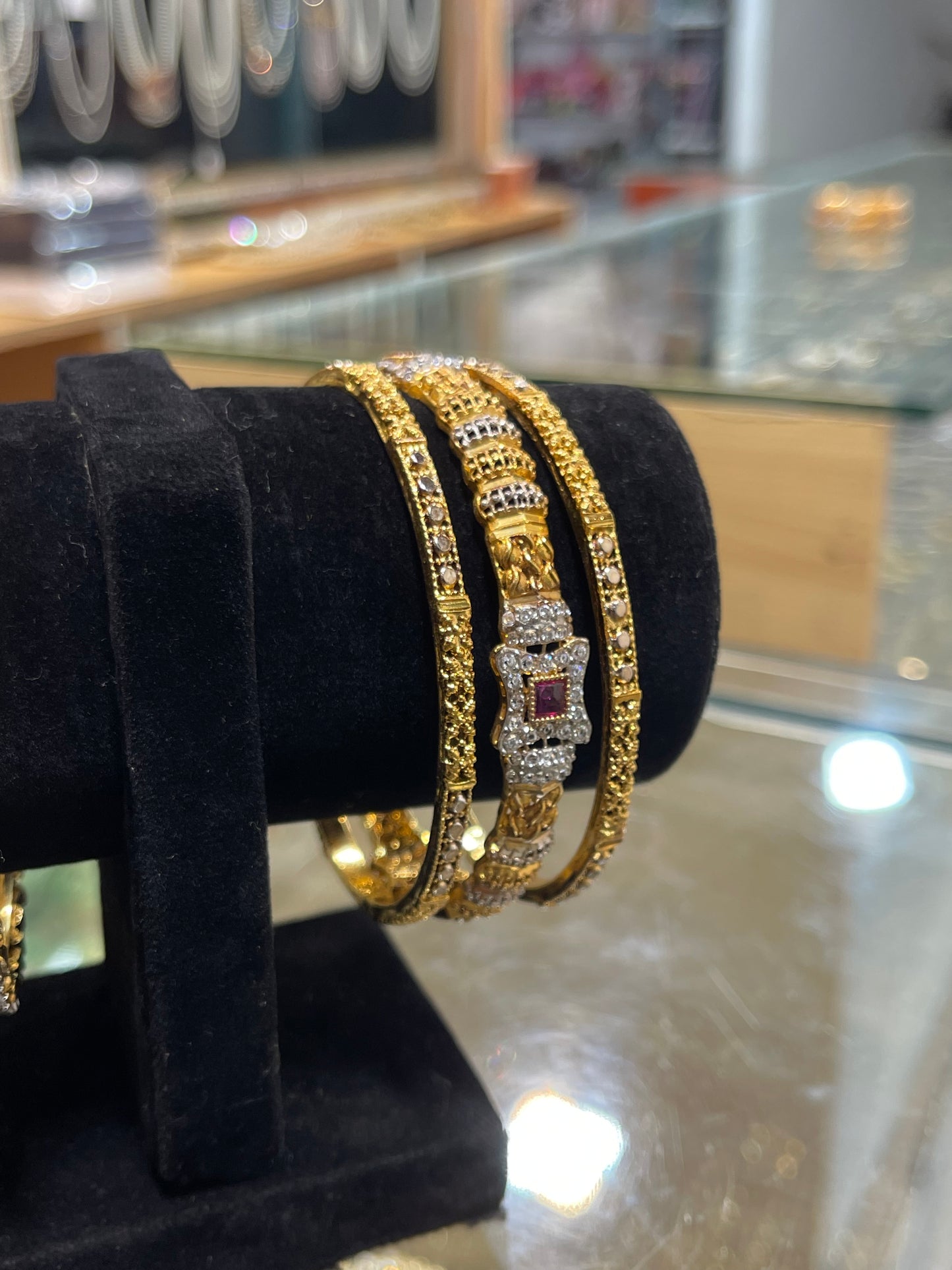 3 Pcs 22 KT Trending Gold Plated Bangles in Pakistan 2026