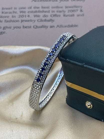 Silver Zircon Stones Studded Bracelete