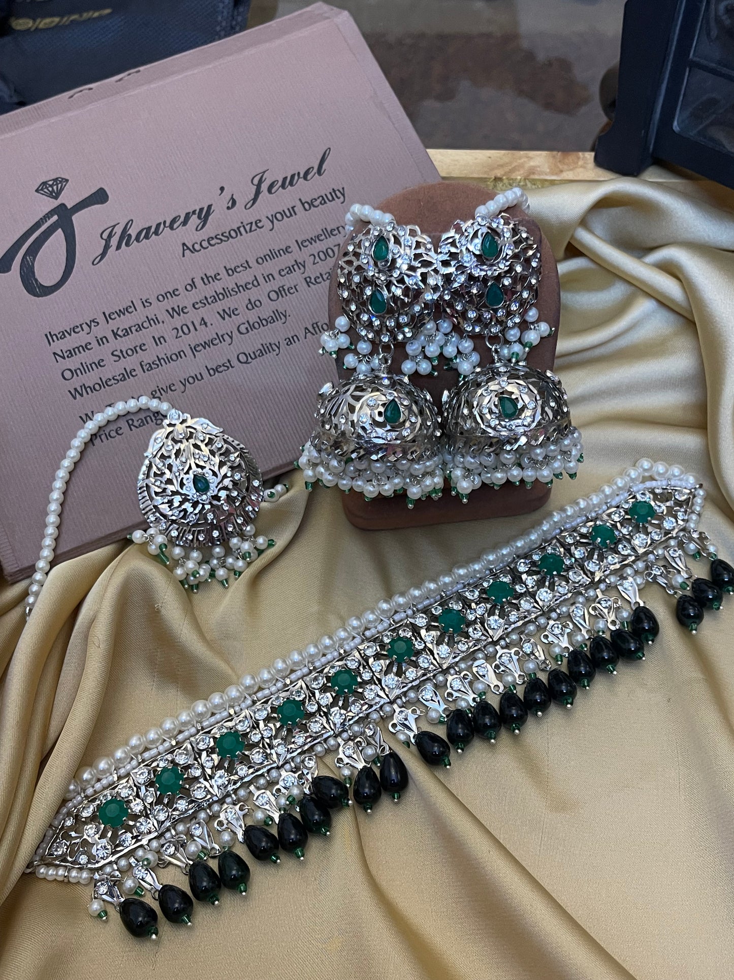 Hyderabadi Silver Choker Set