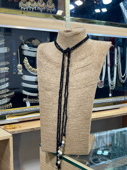 Double Layers Designer Stylish Black Lariats