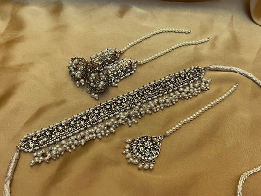 Traditional Hyderabadi Silver Choker Set | Bridal & Wedding Jewellery | Jhaverys Jewellery