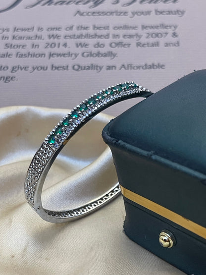 Silver Zircon Stones Studded Bracelete