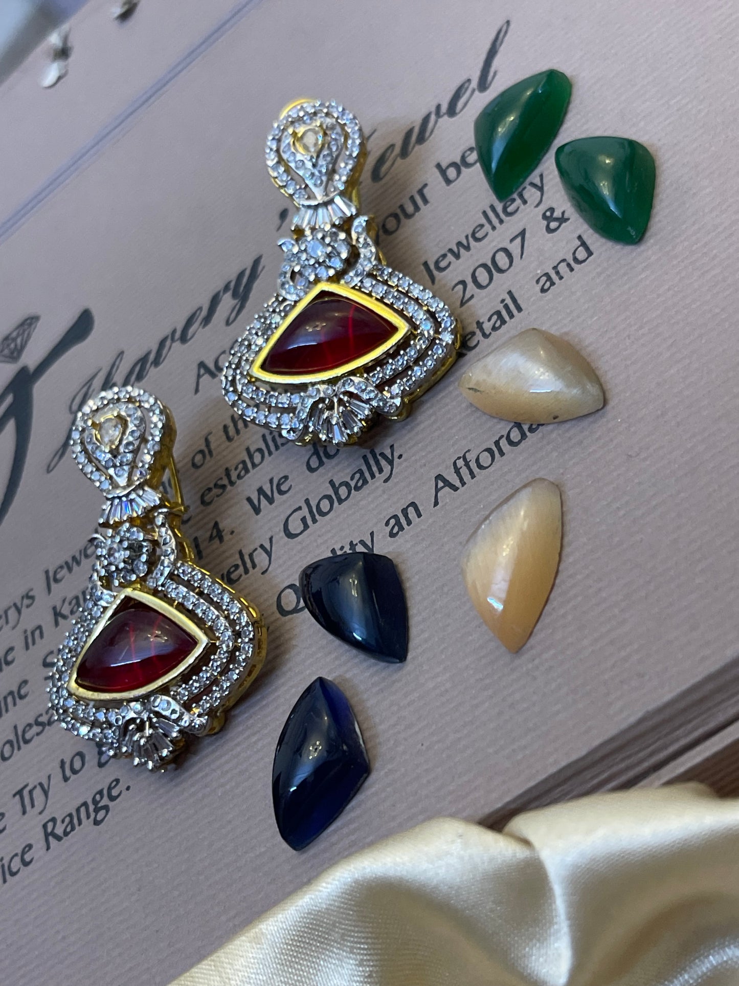 Zircon Jarao  Pure Changeable Stones  Earrings