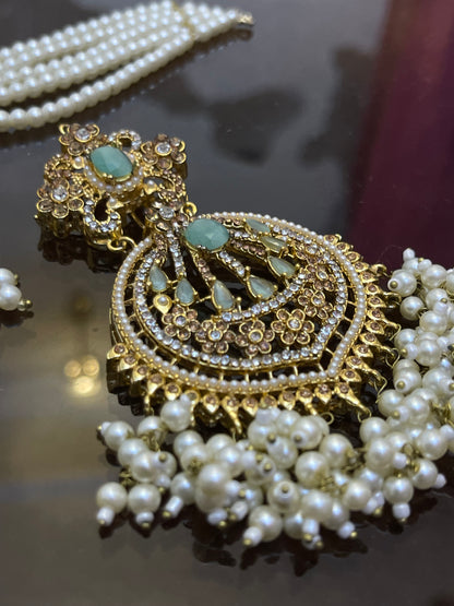 Mint Liza Traditional Big Choker Set