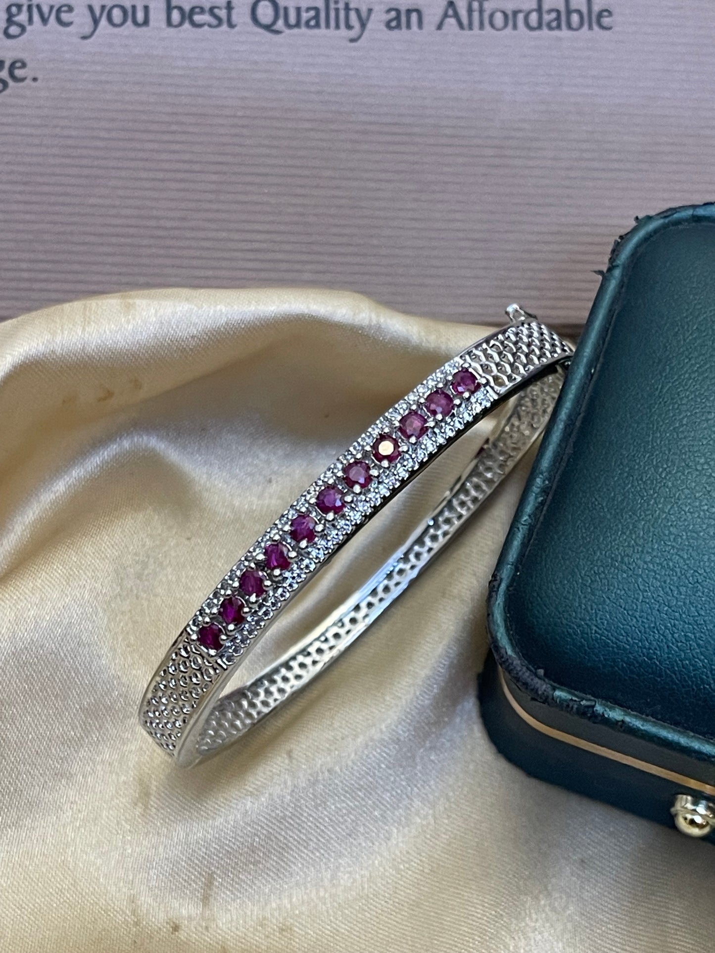 Silver Zircon Opeanable Bracelete