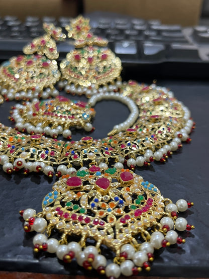 Gold Plated,Stylish Wear Designer Noratan Necklace Set