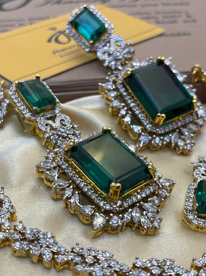 Zircon 22KT Gold Plated Bridal Set