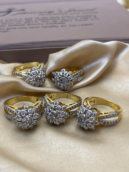 Zircon Jarao Rings Gold Plated