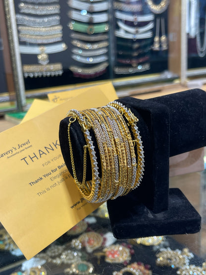 24KT Gold Plated,10 Pcs Bangles Set