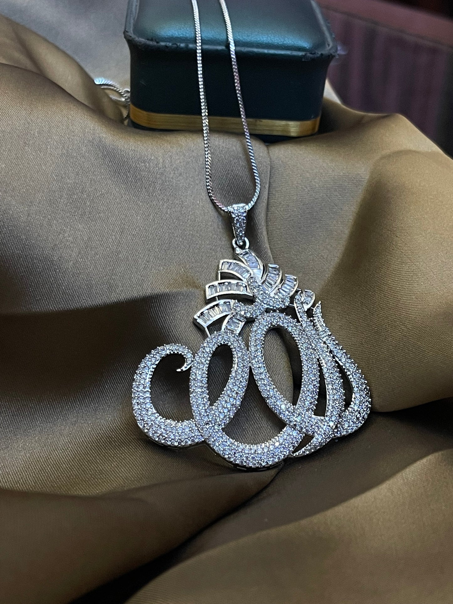 Allah Name Locket BIG Size Silver Polish