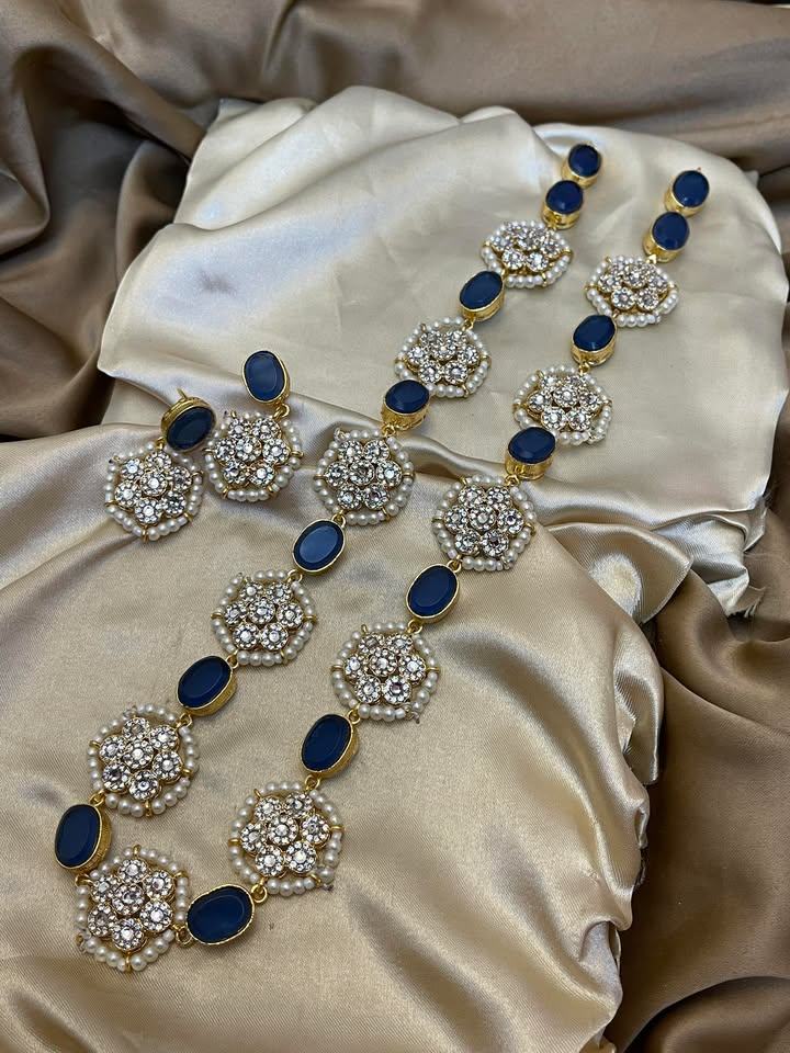 Egyption Wear Stylish Long Maala Neckalce Set