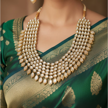 Kundan 5 Layers Designer Bridal Necklace Set