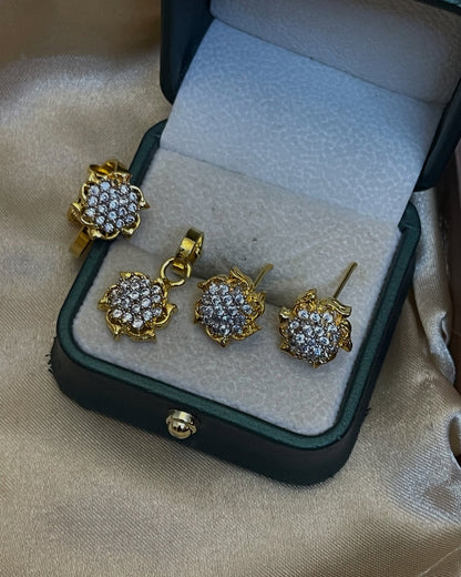 Zircon Gold Plated Locket Sets