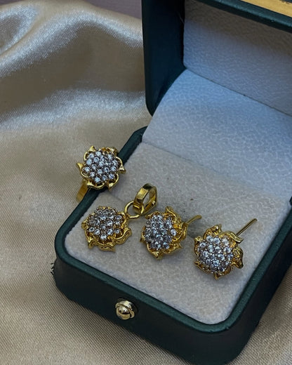 Zircon Gold Plated Locket Sets