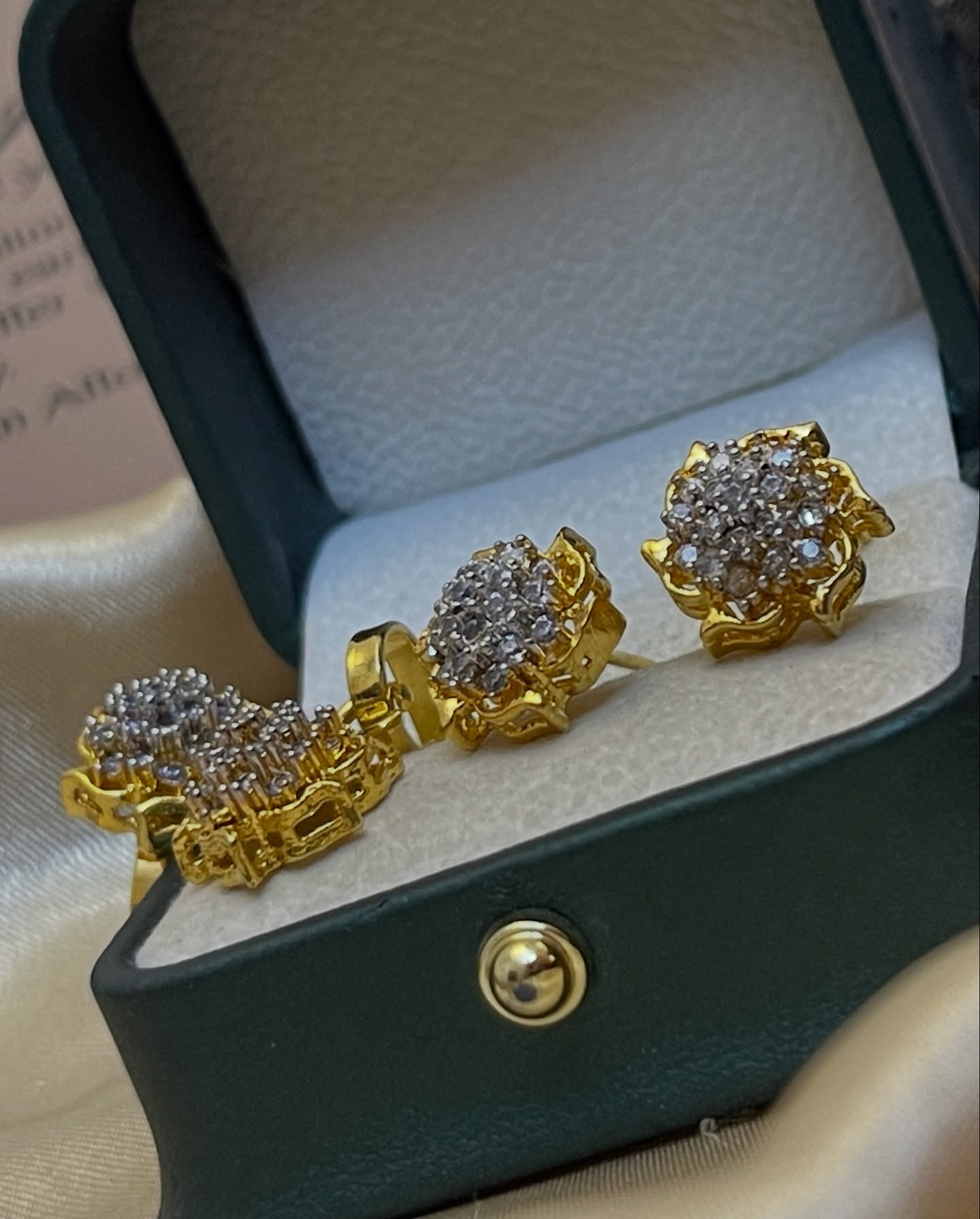 Zircon Gold Plated Locket Sets