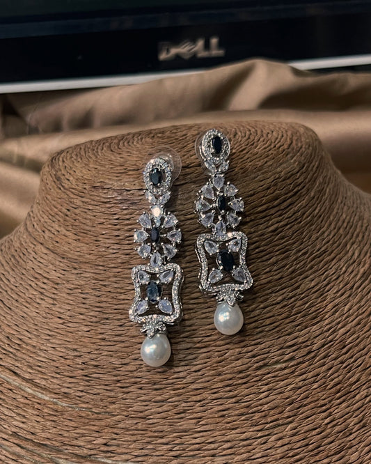 Zircon Earrings BLACK
