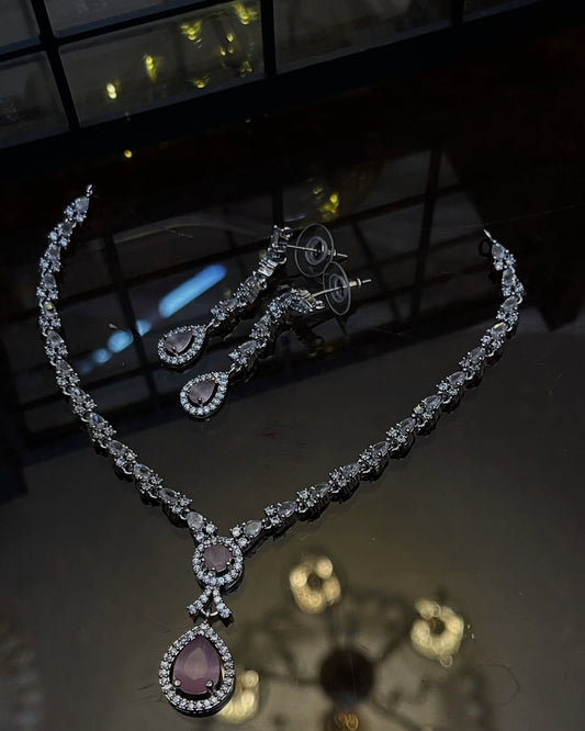 Zircon Ad Necklace Set