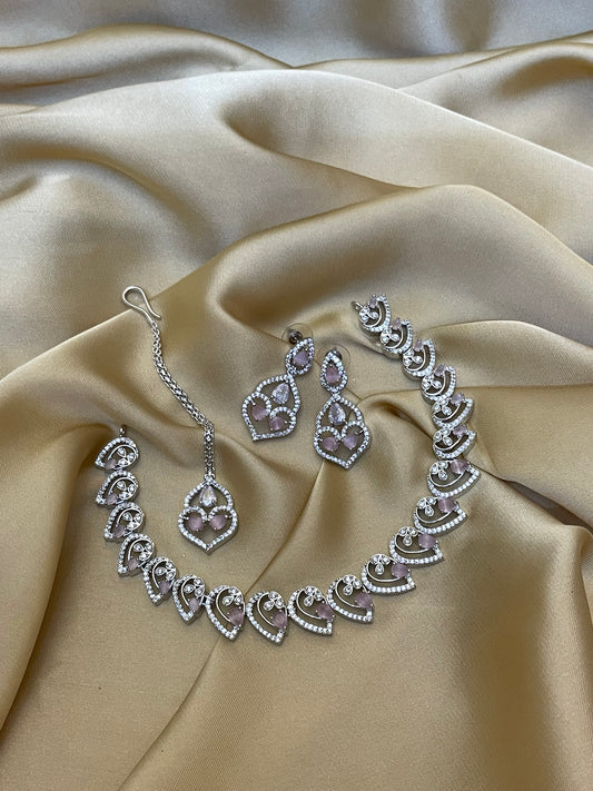 Zircon Ad Necklace Set