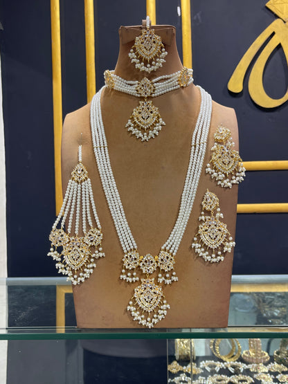 Bridal Pearls Work Necklace Set