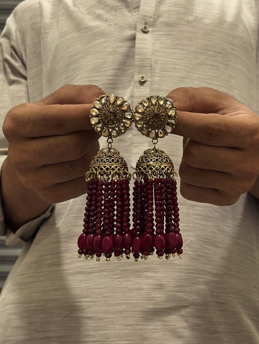 Big Stylish wear jhumka & sahara