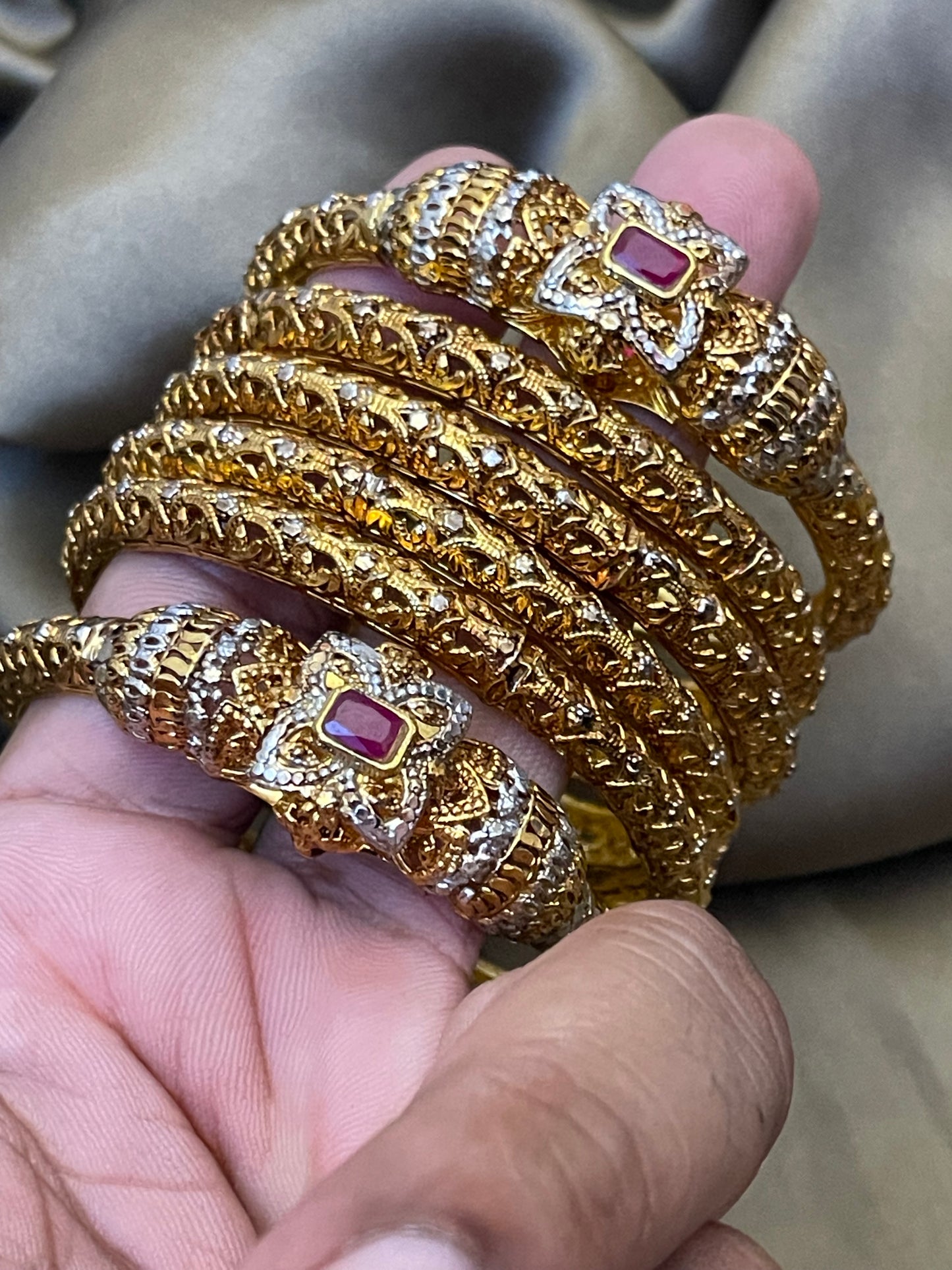 6Pc Gold Plated,Stylish Bangle set