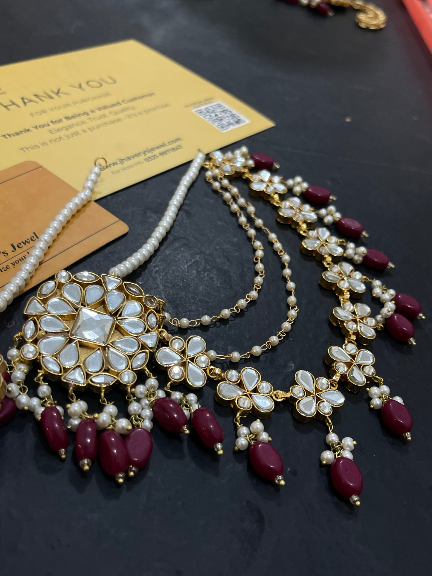 Thappa kundan Heavy Sahara Earrings