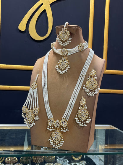 Bridal Pearls Work Necklace Set