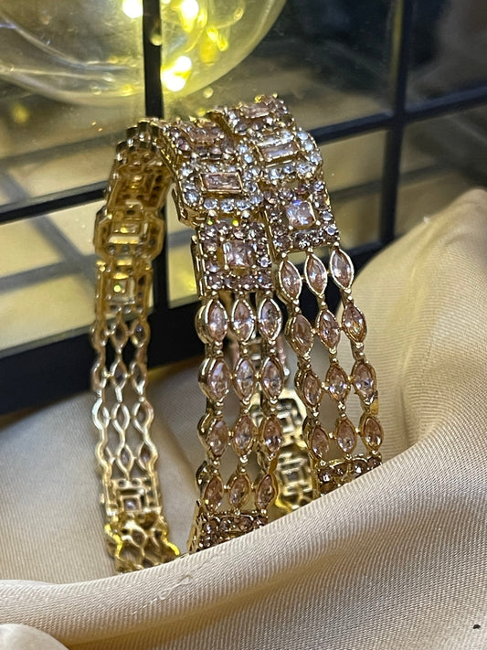 Stylish polki and zircon Bangles