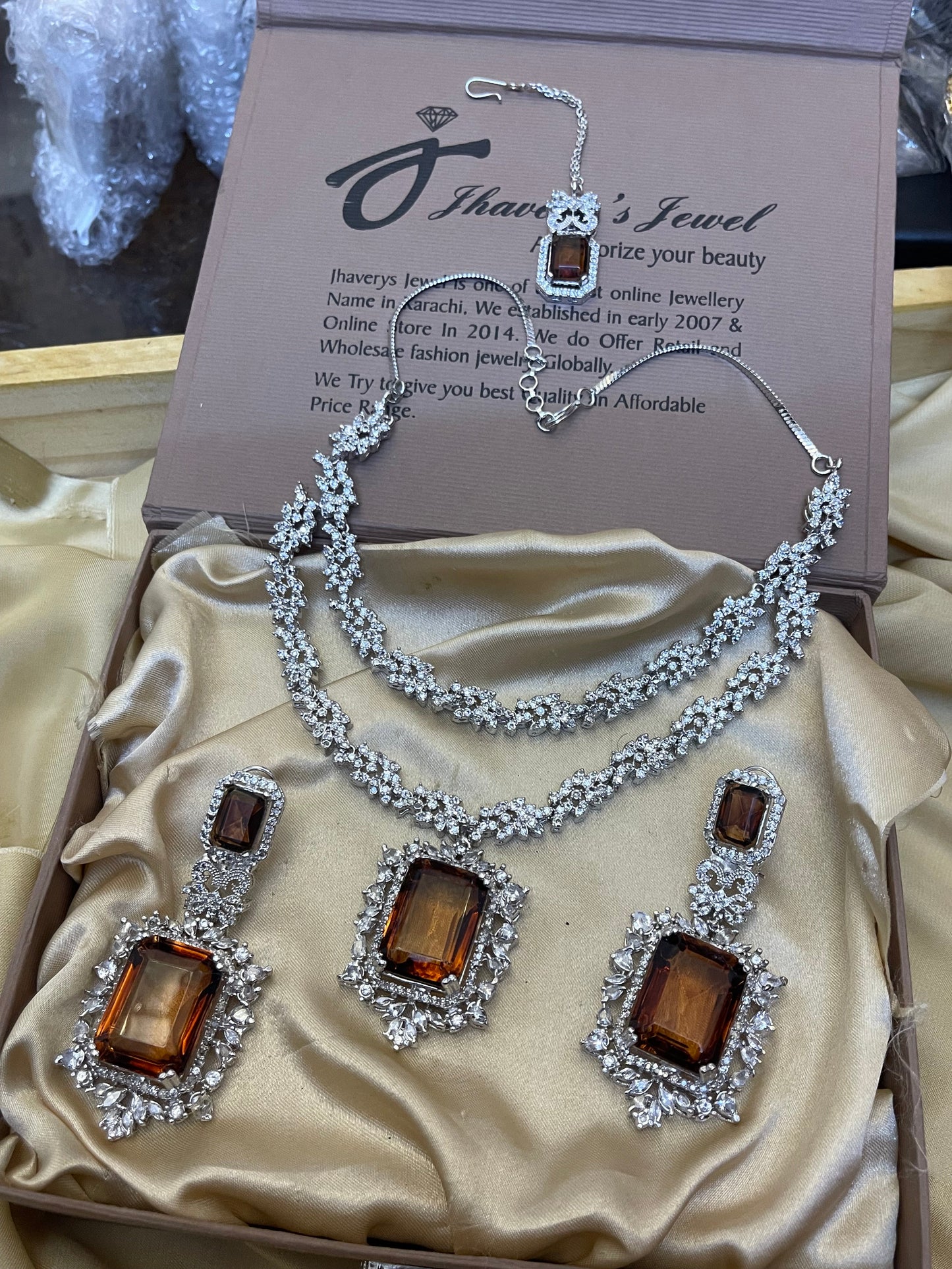 Silver Double Layer Bridal Set