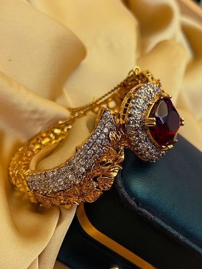 Zircon Jarao Bracelete 22KT Pure Ruby Stones Work