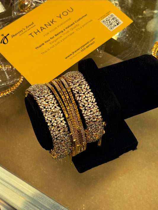 Gold Plated,Haseena Bangles Set 6 pcs