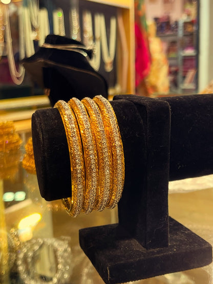 22kt Gold Plated Stylish 2 pc bangles